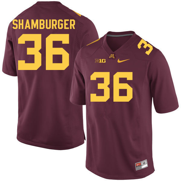 Men #36 Ryan Shamburger Minnesota Golden Gophers College Football Jerseys Sale-Maroon